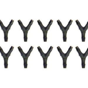 Y Tube Fitting ID Tubing 1.6MM Nylon Black (20 pcs)